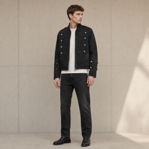 Custom Washed Black Cotton Work Jacket