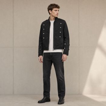 Custom Washed Black Cotton Work Jacket