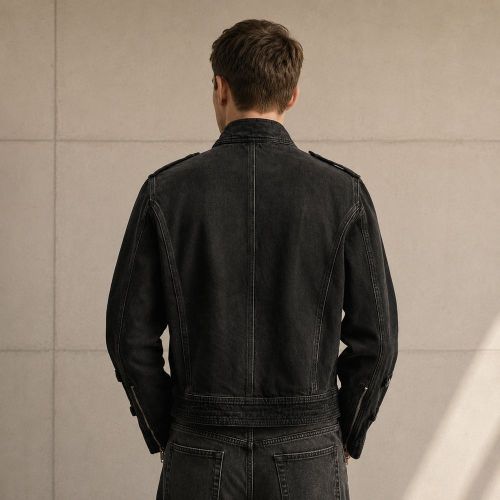 Custom Washed Black Cotton Work Jacket
