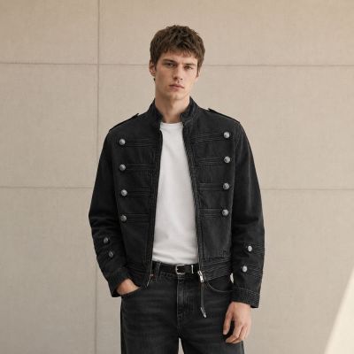 Custom Washed Black Cotton Work Jacket