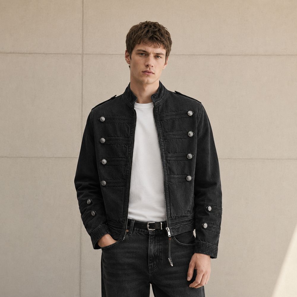 Custom Washed Black Cotton Work Jacket