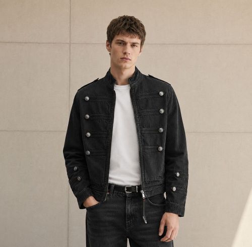 Custom Washed Black Cotton Work Jacket