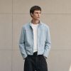 Custom Washed Light Blue Cotton Chore Coat