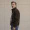 Custom Brown Faux Suede Stand Collar Jacket