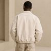 Custom Off-White Cotton Chore Coat with Patches