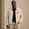 Custom Off-White Cotton Chore Coat with Patches