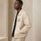 Custom Off-White Cotton Chore Coat with Patches