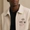 Custom Off-White Cotton Chore Coat with Patches