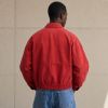 Custom Washed Red Cotton Coach Jacket