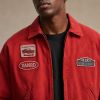 Custom Washed Red Cotton Coach Jacket