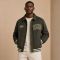 Custom Olive Wool Blend Varsity Jacket