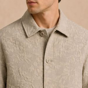Custom Off-White Crinkle Wash Chore Coat
