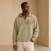 Custom Washed Sand French Terry Henley Hoodie