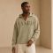 Custom Washed Sand French Terry Henley Hoodie