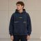 Custom Washed Navy Cotton Pullover Hoodie