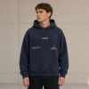 Custom Washed Navy Cotton Pullover Hoodie