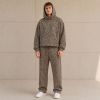 Custom Leopard Print Sherpa Hoodie Pants Set
