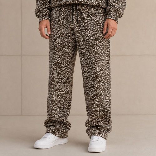 Custom Leopard Print Sherpa Hoodie Pants Set