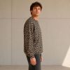 Custom Leopard Print Cotton Crewneck Sweatshirt