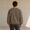 Custom Leopard Print Cotton Crewneck Sweatshirt