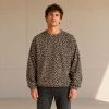 Custom Leopard Print Cotton Crewneck Sweatshirt