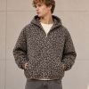Custom Leopard Print Sherpa Zip-Up Hoodie