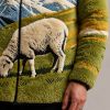 Custom Landscape Embroidery Sherpa Fleece Jacket