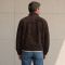 Custom Brown Faux Suede Stand Collar Jacket