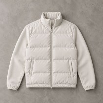 Custom Puffer Jacket with Stand Collar and Quilted Baffles