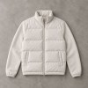 Custom Beige Lightweight Stand Collar Quilted Puffer Jacket