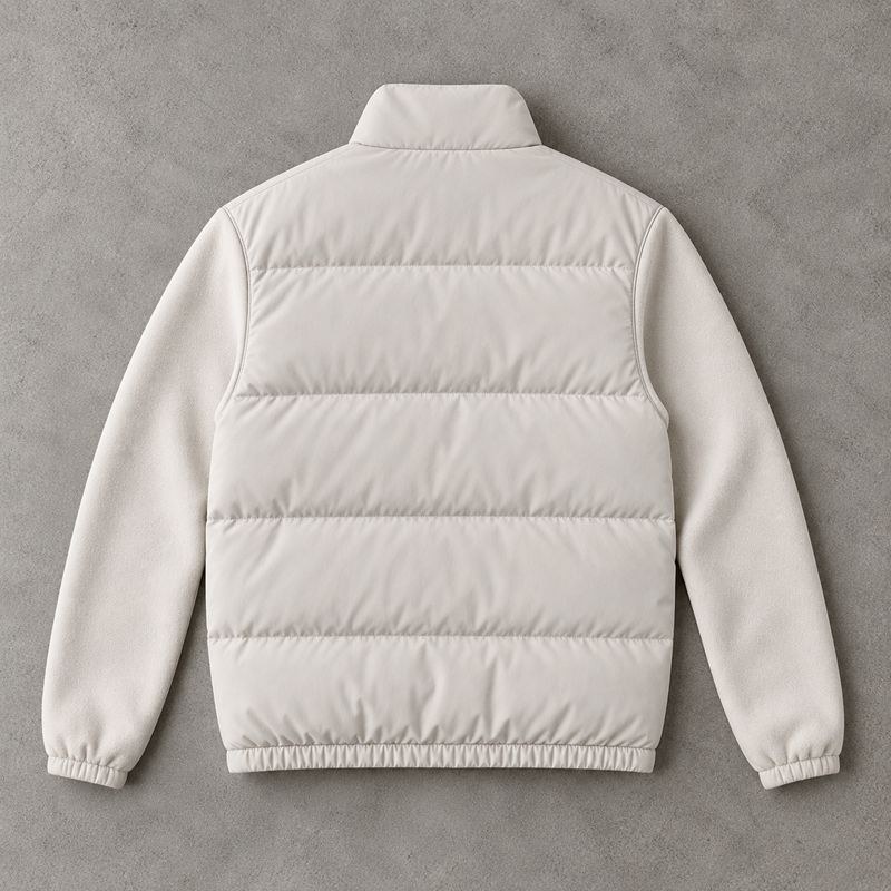 Custom Beige Lightweight Stand Collar Quilted Puffer Jacket