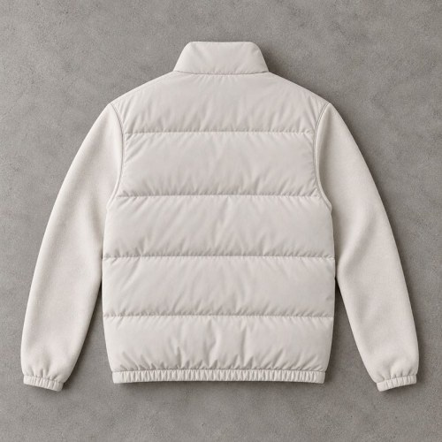 Custom Beige Lightweight Stand Collar Quilted Puffer Jacket
