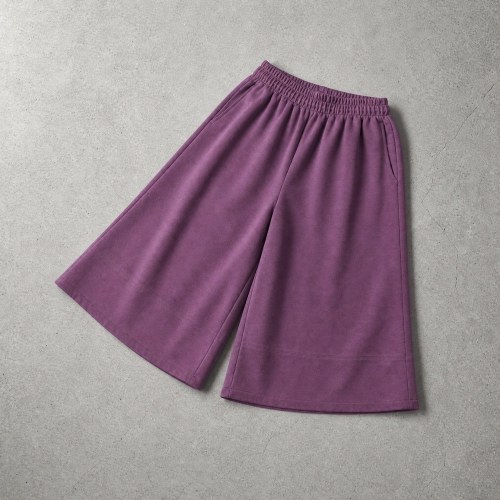 Custom Purple Loose Cotton Fleece Sweat Shorts