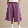 Custom Purple Loose Cotton Fleece Sweat Shorts
