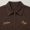 Custom Brown Cotton Canvas Embroidered Work Jacket