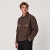 Custom Brown Cotton Canvas Embroidered Work Jacket