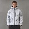 Custom White Grey Polka Dot Print Hooded Windbreaker Jacket