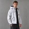 Custom White Grey Polka Dot Print Hooded Windbreaker Jacket