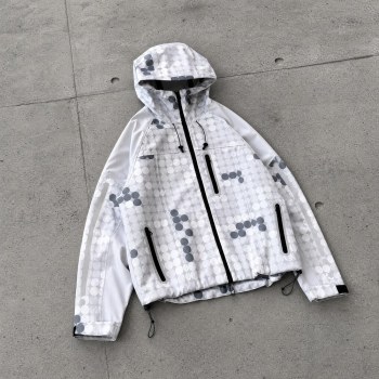Custom Windbreaker Jackets in Nylon with All Over Print and Hood