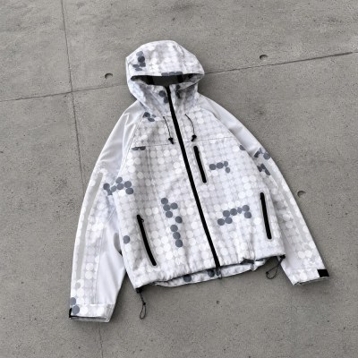 Custom Windbreaker Jackets in Nylon with All Over Print and Hood