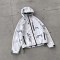 Custom White Grey Polka Dot Print Hooded Windbreaker Jacket