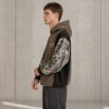 Custom Brown Camouflage Paneling Pullover Hoodie