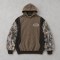 Custom Brown Camouflage Paneling Pullover Hoodie
