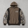 Custom Brown Camouflage Paneling Pullover Hoodie
