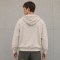 Custom Beige Washed Distressed Letter Print Zip Up Hoodie