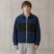 Custom Navy Black Color Block Chest Pocket Work Jacket