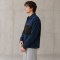 Custom Navy Black Color Block Chest Pocket Work Jacket