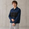 Custom Navy Black Color Block Chest Pocket Work Jacket