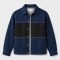 Custom Navy Black Color Block Chest Pocket Work Jacket