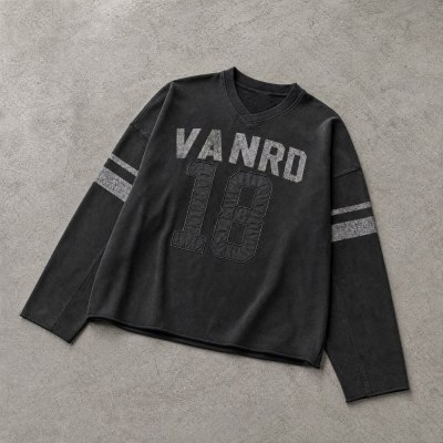 Custom Football Jersey with Distressed Print and Number